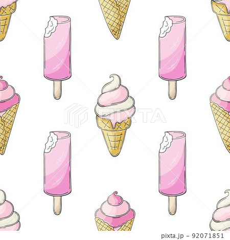 アイス パターン 壁紙 アイスクリームのイラスト素材