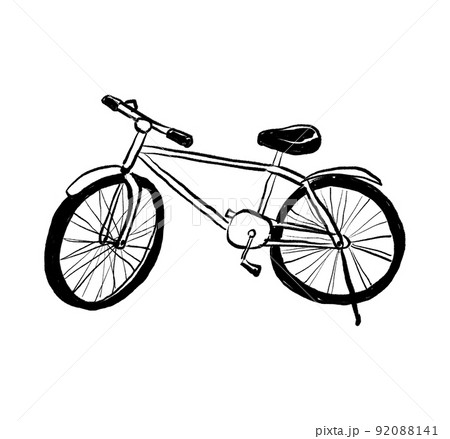 自転車 乗り物 イラスト 手書きのイラスト素材