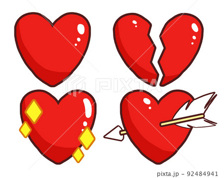 ハート 矢 弓矢 愛のイラスト素材
