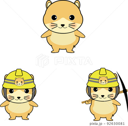 動物 ベクター ハムスター ゆるいのイラスト素材