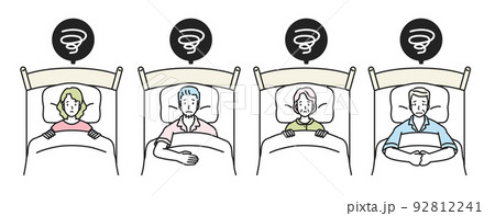 眠れないのイラスト素材