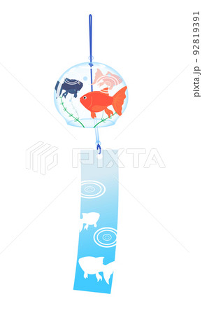 風鈴 金魚 ふうりんのイラスト素材