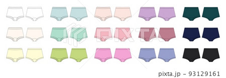 Blank girls knickers technical sketch. Lady lingerie. Female white