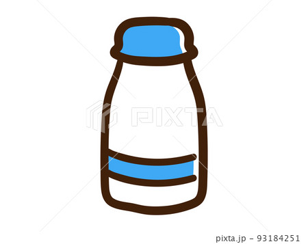 牛乳瓶 かわいいのイラスト素材