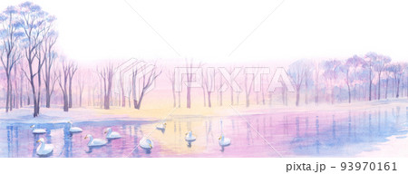 湖 風景画 （R） Amazon.co.jp: 絵画 山の森の湖に虹が輝いています アートパネル
