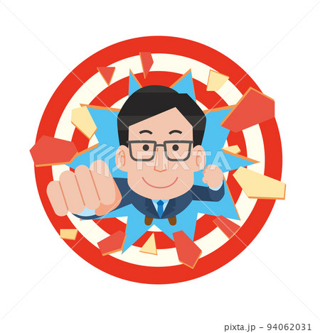 パンチ 破壊 壊す 突破のイラスト素材