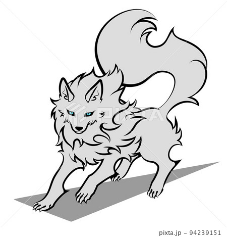 狼 オオカミ 動物 カッコイイのイラスト素材