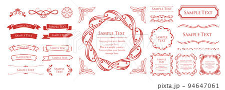 フレーム 枠 飾り枠 リボンのイラスト素材