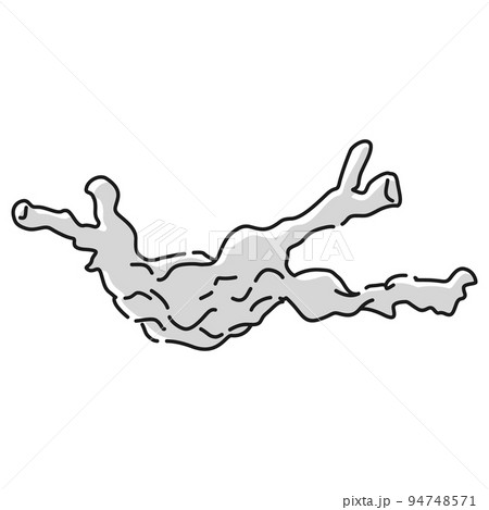 金魚 イラスト 白黒のイラスト素材