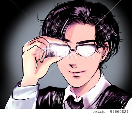メガネ男子 イケメンのイラスト素材 メガネ男子 イケメンのイラスト素材