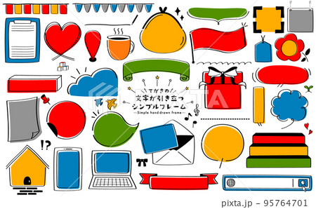 丸 枠 フレーム シンプルのイラスト素材