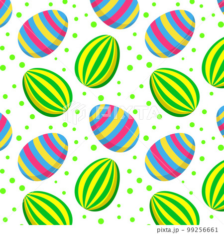 Easter seamless background with eggs. Gift card egg ornament