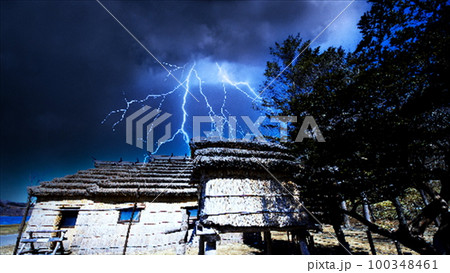 悪天候の白老アイヌコタン