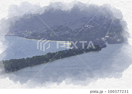 天橋立 日本三景 風景 水彩の写真素材 - PIXTA