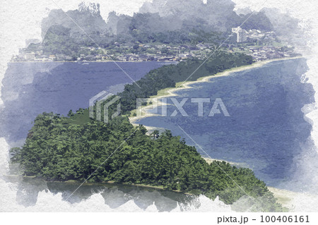 天橋立 日本三景 風景 水彩の写真素材 - PIXTA