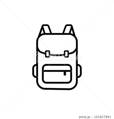 Backpack icon shape black vector or travel bag - Stock Illustration  [93021396] - PIXTA