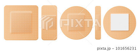 Aid Band Plaster Strips Set Vector Stock Illustration - Download