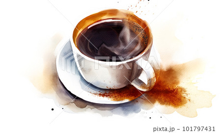 水彩画 水彩 コーヒー 珈琲のイラスト素材 - PIXTA
