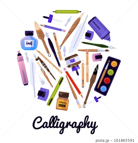 Art supplies. Painting and drawing materials, creative art tools