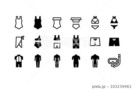 Female underwear panties types silhouettes icons - Stock Illustration  [22897276] - PIXTA