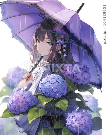少女 紫陽花 花 美少女のイラスト素材 - PIXTA