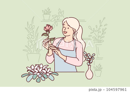 The Florist girl Stock Vector by ©Andreeva_Marina 47262185