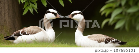 白鳥 白い鳥 二羽の鳥のイラスト素材 - PIXTA