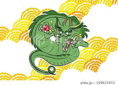 ドラゴン 龍 ウロコ 和風 ドラゴン 龍 全身鱗模様彫り 角・髭・爪