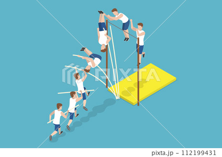 Long Jump Athlete in Motion Vector Illustration, Sport Competition