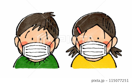 マスク着用 キャラクターの写真素材 - PIXTA