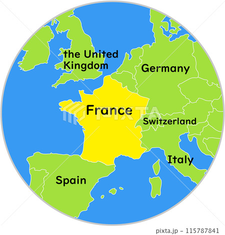 世界地図 地図 フランス FRANCEの写真素材 - PIXTA