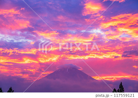 2025新発 富士山 乙女峠 夕焼け 御殿場の写真素材 - PIXTA 絵画