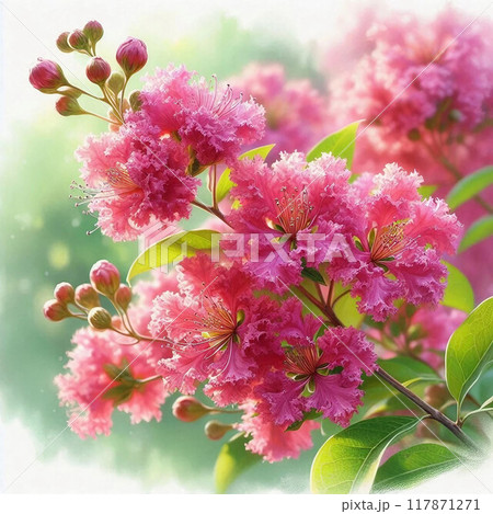 植物 花 サルスベリ 百日紅のイラスト素材 - PIXTA