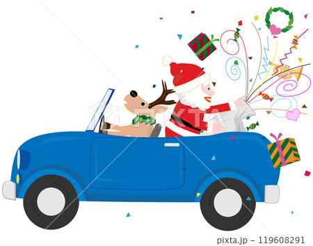 サンタクロース 車 自動車 運転のイラスト素材 - PIXTA