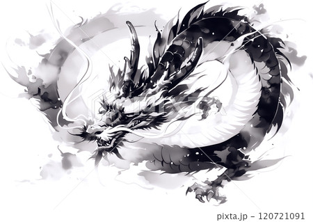水墨画 シルエットの写真素材 - PIXTA