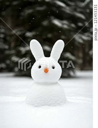 雪だるま 雪 冬 うさぎの写真素材 - PIXTA