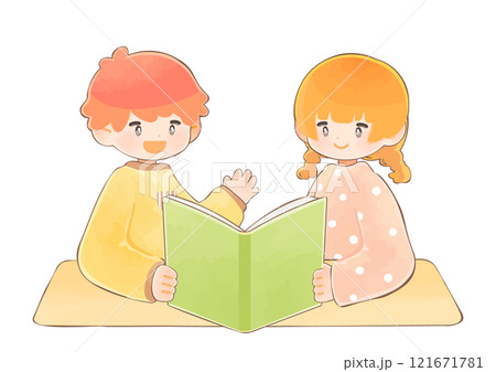 子供 読書 男女 友達のイラスト素材 - PIXTA