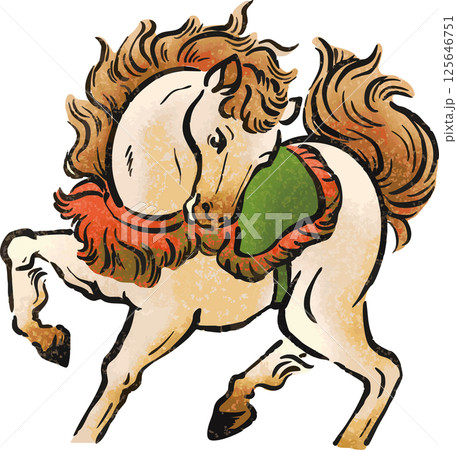 動物 馬 水彩画 水彩のイラスト素材 - PIXTA