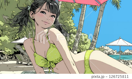 ビキニスタイルの女性イラスト ビキニ姿のイラスト素材 - PIXTA