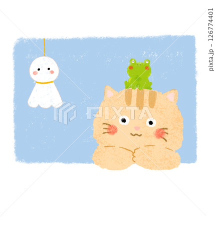 クレヨン画 鳥と猫の絵 クレヨン画 鳥と猫の絵 rectangle_large_type_2_b41f4e4