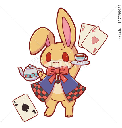 不思議の国のアリス alice in wonderland アリス うさぎのイラスト素材
