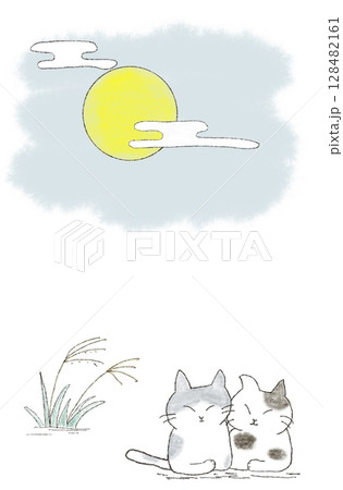 十五夜 猫 月見 満月のイラスト素材 - PIXTA