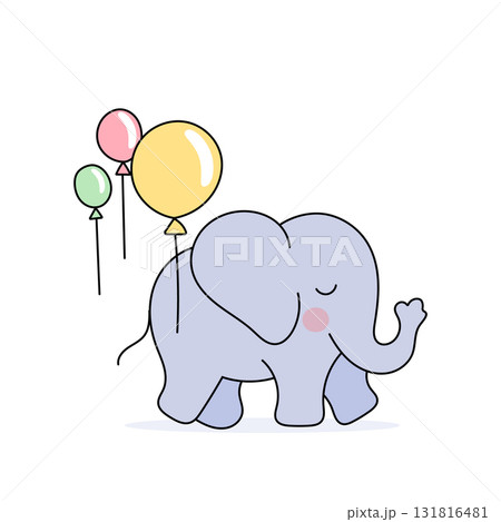 風船 気球 ぞう ゾウのイラスト素材 - PIXTA