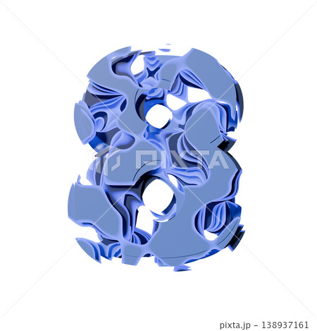 イラスト 青と白 8 ハチ 数字 青のイラスト素材 - PIXTA