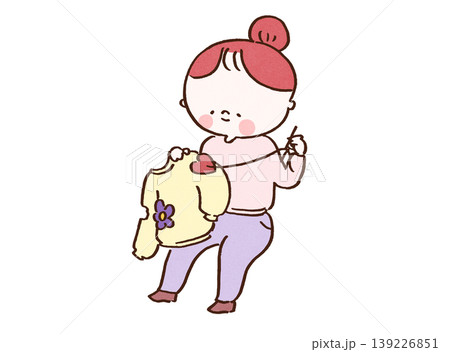 裁縫 手芸 女性 人物のイラスト素材 - PIXTA