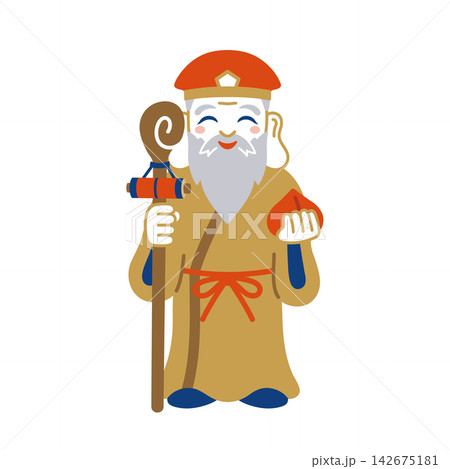 七福神 寿老人 神様 桃の写真素材 - PIXTA
